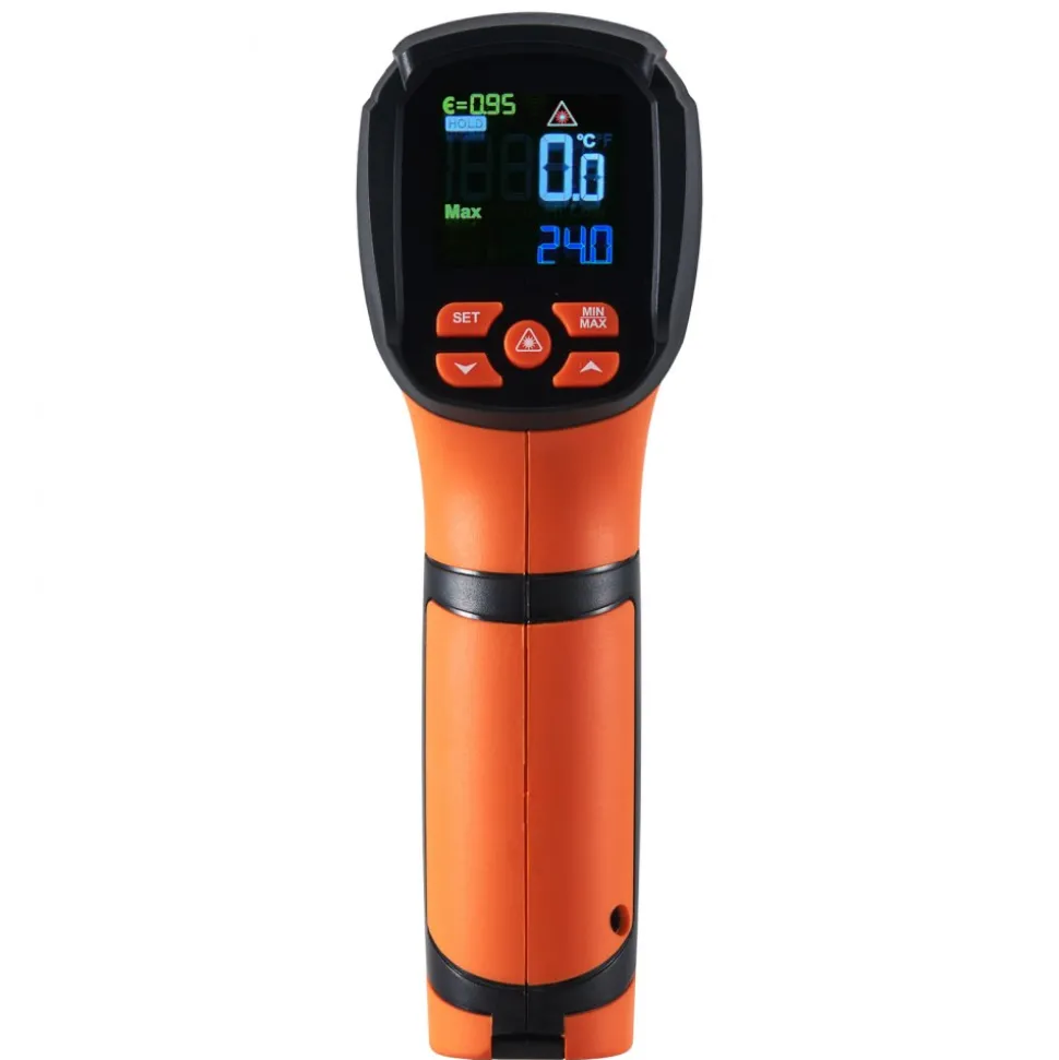 VEVOR Infrared Thermometer, -40~2732°F Dual Laser Temperature Gun Non-Contact, Handheld IR Heat Temperature Gun with Adjustable Emissivity for Metal Smelting/Cooking/Pizza Oven/Engine(Not for Human)
