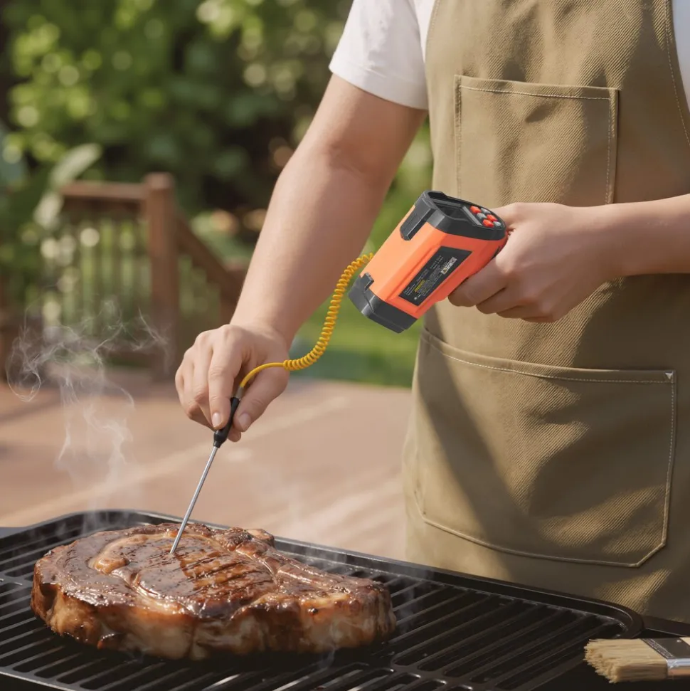 VEVOR Infrared Thermometer, -22℉ to 2912℉ Dual-Mode IR Thermometer Gun with K-Type Thermocouple, Dual Laser Heat Temperature Gun Non-Contact for Metal Smelting/Engine/Industry/Cooking (Not for Human)