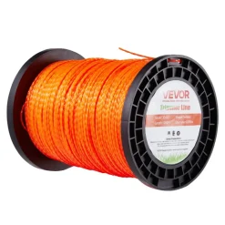 VEVOR 0.095 in 1280 ft String Trimmer Line, Orange Heavy Duty Weed Eater String, Premium Nylon Universal Replacement Trimmer Line Spool with Twisted Design, Suitable for Professional & Homeowner Use