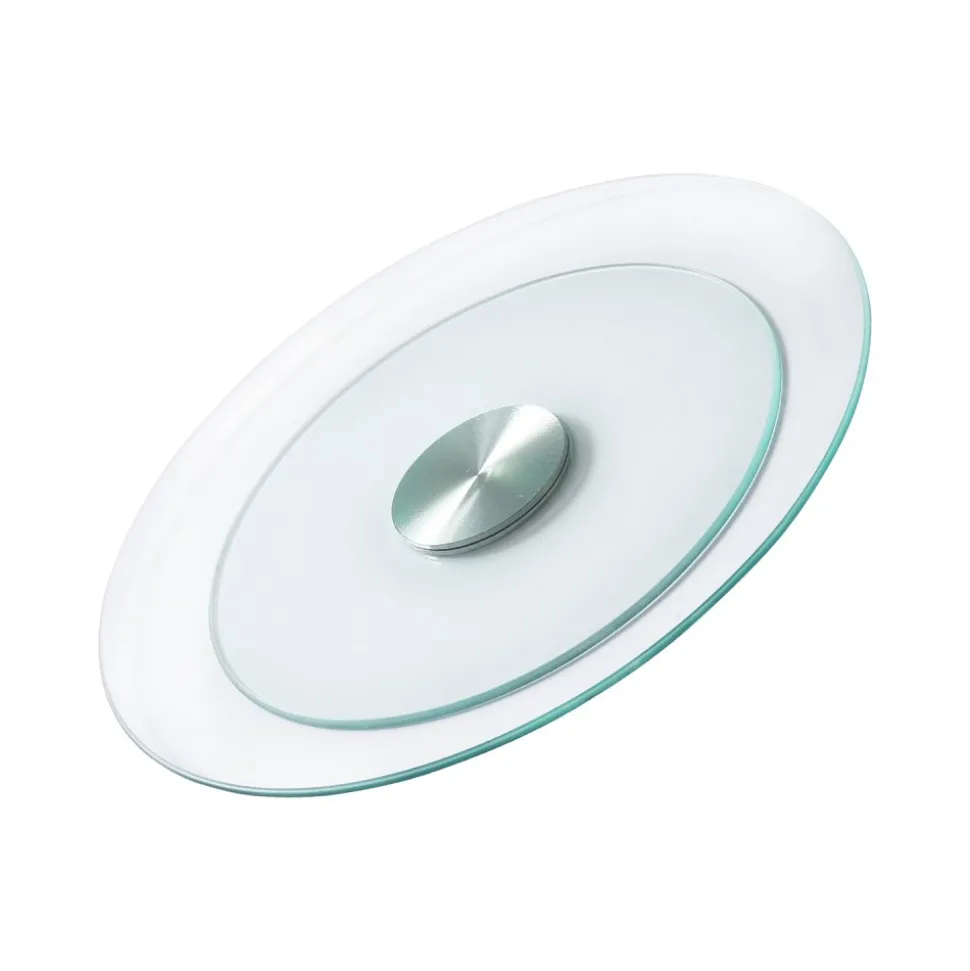 VEVOR 20 in Glass Lazy Susan Turntable, 360° Rotation Round Clear Tabletop Rotating Tray, Tempered Glass Dining Table Centerpiece, Smooth and Silent Spin, for Family Gatherings, Banquets & Weddings
