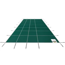 VEVOR Inground Pool Safety Cover, 20 ft x 42 ft Rectangular Winter Pool Cover, Triple Stitched, High Strength Mesh PP Material with Good Rain Permeability, Installation Hardware Included, Green