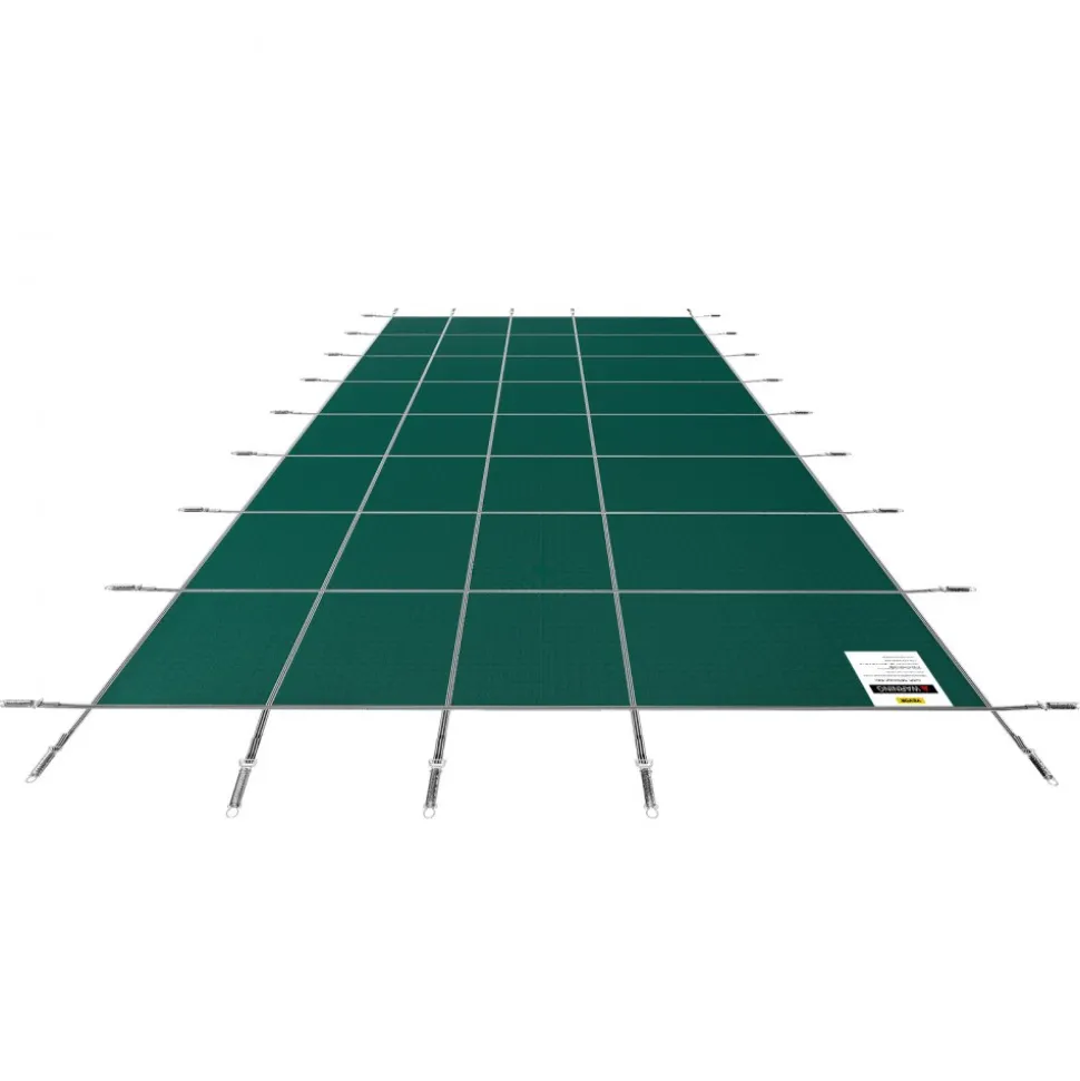 VEVOR Inground Pool Safety Cover, 20 ft x 42 ft Rectangular Winter Pool Cover, Triple Stitched, High Strength Mesh PP Material with Good Rain Permeability, Installation Hardware Included, Green