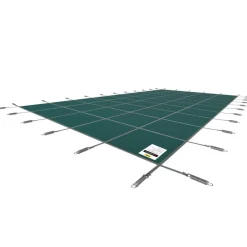VEVOR Inground Pool Safety Cover, 20 ft x 42 ft Rectangular Winter Pool Cover, Triple Stitched, High Strength Mesh PP Material with Good Rain Permeability, Installation Hardware Included, Green