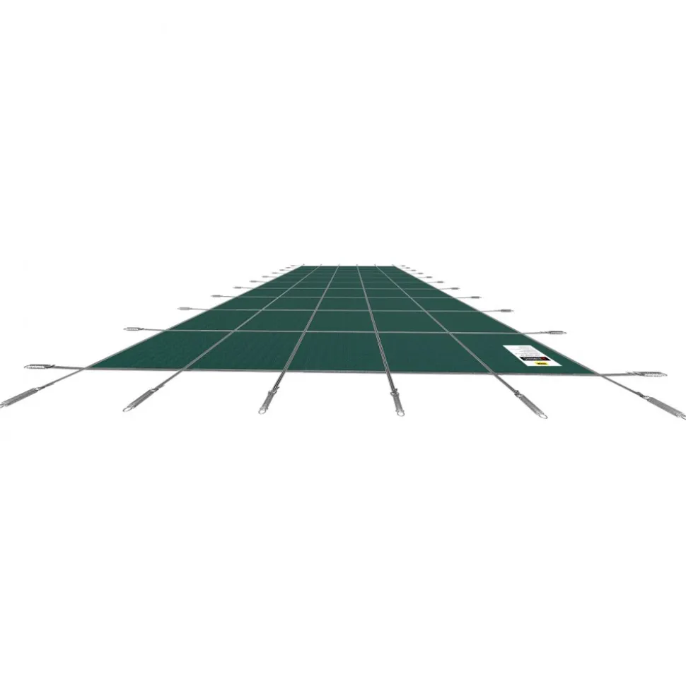 VEVOR Inground Pool Safety Cover, 20 ft x 42 ft Rectangular Winter Pool Cover, Triple Stitched, High Strength Mesh PP Material with Good Rain Permeability, Installation Hardware Included, Green