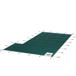 VEVOR Inground Pool Safety Cover, 20 ft x 38 ft Rectangular Winter Pool Cover with Right Step, Triple Stitched, High Strength Mesh PP Material, Good Rain Permeability, Installation Hardware Included