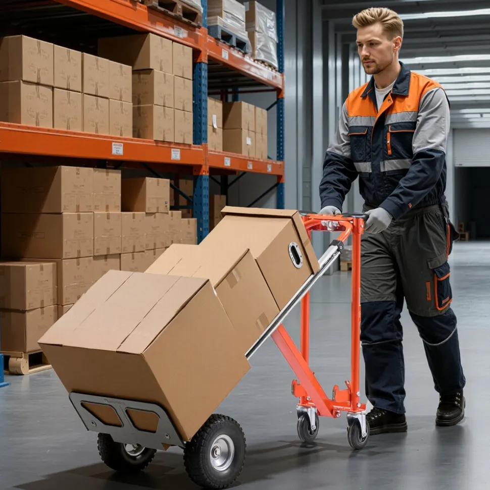 VEVOR 4 in 1 Hand Truck, 1000 lbs Load Capacity for 4-Wheel Mode, Convertible Hand Truck Dolly with Non-Slip Handle & Wheels, Aluminum Alloy Portable Dolly for Moving Home, Office, Warehouse