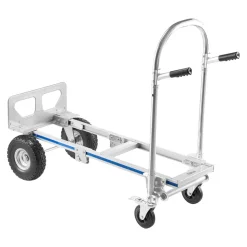 VEVOR 2 in 1 Hand Truck, 1000 lbs Load Capacity for 4-Wheel Mode, Convertible Hand Truck Dolly with Non-Slip Handle & Wheels, Portable Dolly for Moving Home, Office, Warehouse, Supermarket