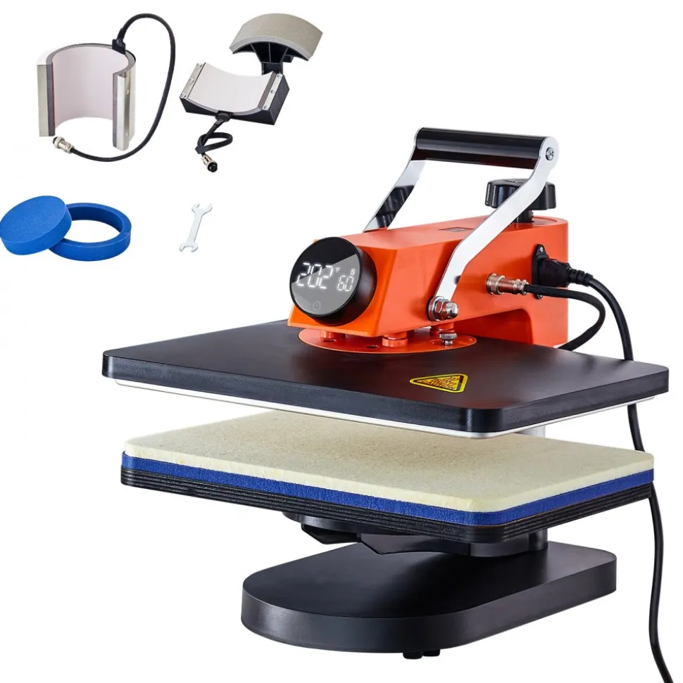 VEVOR 5-in-1 Heat Press Machine, 12" x 15" Fast Heating, 360 Swing Away Digital Sublimation Transfer, T-Shirt Vinyl Transfer Printer for Banners Canvas Bag Shirts Pillow Cups Tested to UL Standards