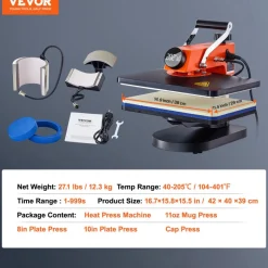 VEVOR 5-in-1 Heat Press Machine, 12