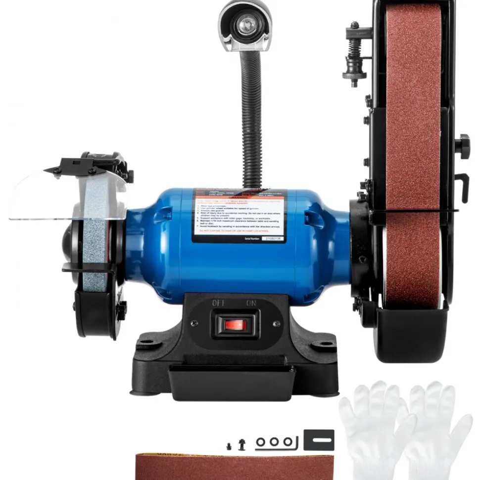 VEVOR 2 IN 1 2inch Belt Grinder for Knife Making 6inch 3450rpm per min Belt and Disc Bench Sander 90 Degree Belt Holder with Sturdy Base and LED Working Lamp