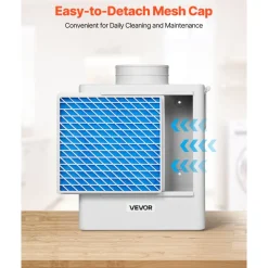VEVOR 3-in-1 Indoor Dryer Vent Kit,Premium ABS Material Fits 4 inch Exhaust Port, Smart Overheating Reminder Exhaust Hood & Easy-to-Detach Mesh Cap & Multi-layer Purification with 4 Replacement Pads
