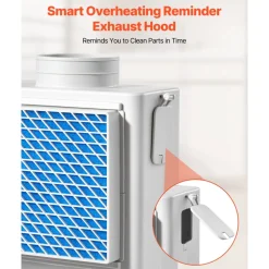 VEVOR 3-in-1 Indoor Dryer Vent Kit,Premium ABS Material with Water Drawer Fits 4 inch Exhaust Port, Smart Overheating Reminder Exhaust Hood & with 4 Purification Pads,For Electric Clothes Dryers