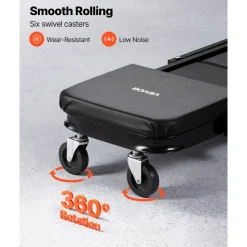 VEVOR 36 in 3-in-1 Folding Mechanic Creeper, Z-Creeper Garage Roller, 340 lbs Under Car Rolling Creeper with 6 Swivel Casters, Padded Headrest, Lay Down or Sit for Auto Repair