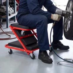 VEVOR 40 in 2-in-1 Folding Mechanic Creeper, Z Creeper Seat & Under Car Garage Roller, 450 lbs Rolling Creeper Stool with 6 Swivel Casters, Padded Headrest for Auto Repair