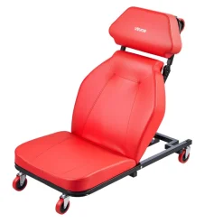 VEVOR 48.4 in 2-in-1 Mechanic Creeper, Adjustable Backrest Garage Creeper Seat, 570 lbs Under Car Rolling Chair with 6 Swivel Casters, Padded Headrest for Auto Repair