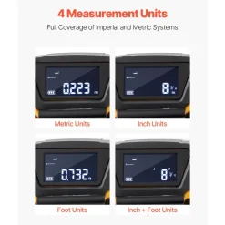 VEVOR 2-in-1 Laser Tape Measure, 135Ft Rechargeable Laser Measurement Tool & 16Ft Measuring Tape with Magnetic, 4 Modes-Length, Area, Volume, Continuous,ft/in/m/ft+in Unit,for Outdoor,Decoration
