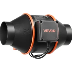VEVOR Inline Duct Fan, 205 CFM 4 inch EC Motor Exhaust Ventilation Fan with 10-Speed, PWM Controller, App Control, Temperature Humidity Sensor, Cooling for Grow Tent, Indoor Gardening, Hydroponics
