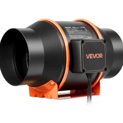 VEVOR Inline Duct Fan, 402 CFM 6 inch EC Motor Ventilation Fan with 3-Speed Circulation, 10-Speed PWM Controller, Timer-Controlled Operation, Cooling for Grow Tents, Indoor Gardening, Hydroponics