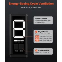 VEVOR Inline Duct Fan, 205 CFM 4 inch EC Motor Ventilation Fan with 3-Speed Circulation, 10-Speed PWM Controller, Timer-Controlled Operation, Cooling for Grow Tents, Indoor Gardening, Hydroponics