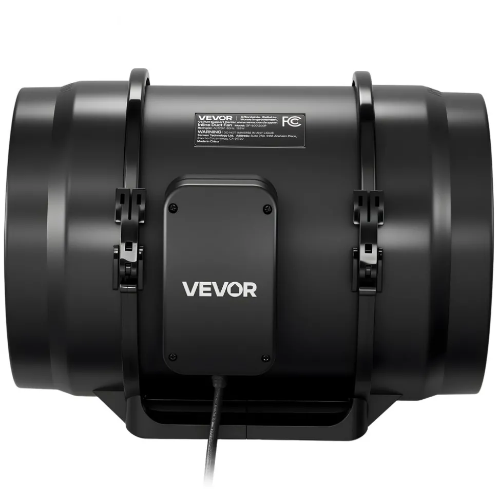 VEVOR 8" Inline Duct Fan, 720 CFM Ventilation Exhaust Fan Quiet AC Motor for Heating Cooling Booster, Grow Tents, Hydroponics