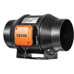 VEVOR Inline Duct Fan, 6-Inch 402 CFM with Temperature Humidity Controller, Quiet EC-motor Ventilation Exhaust Fan for Cooling Booster, Grow Tents, Hydroponics