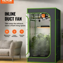 VEVOR Inline Duct Fan, 4-Inch 200 CFM with Variable Speed Controller, Quiet AC-motor Ventilation Exhaust Fan for Cooling Booster, Grow Tents, Hydroponics