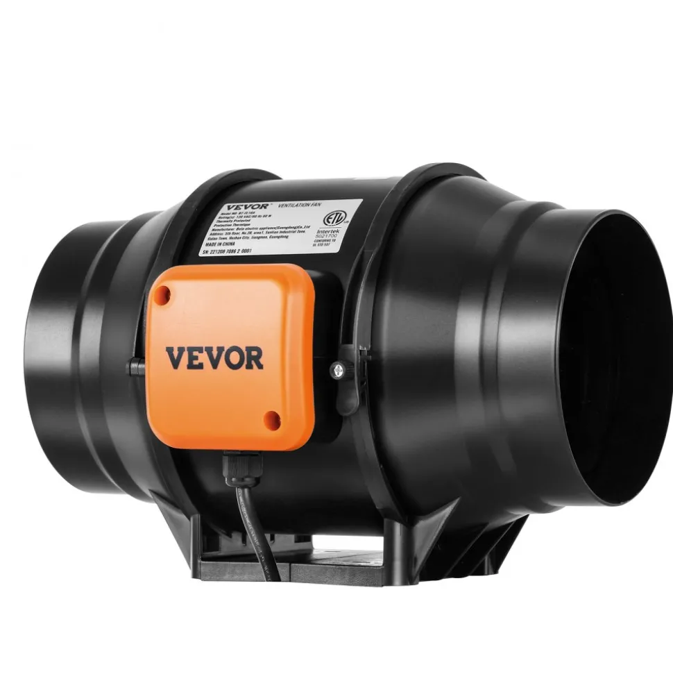 VEVOR Inline Duct Fan, 8-Inch 807 CFM with Temperature Humidity Controller, Quiet EC-motor Ventilation Exhaust Fan for Cooling Booster, Grow Tents, Hydroponics