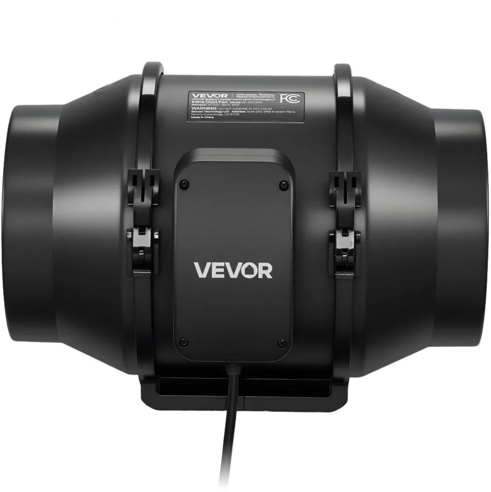 VEVOR Inline Duct Fan, 6 in Quiet Inline Exhaust Fan, 380 CFM Powerful AC-Motor Ventilation Fans for Cooling Booster, High Air Flow, Vent Blower Fans for Indoor Grow Tents Basement Hydroponics