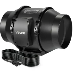 VEVOR Inline Duct Fan, 6 in Quiet Inline Exhaust Fan, 380 CFM Powerful AC-Motor Ventilation Fans for Cooling Booster, High Air Flow, Vent Blower Fans for Indoor Grow Tents Basement Hydroponics