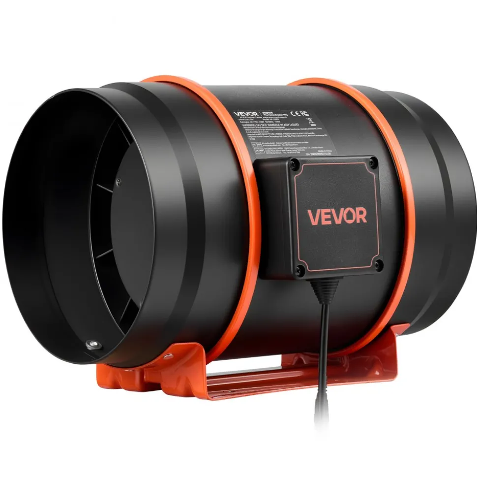 VEVOR Inline Duct Fan Kit Carbon Filter, 807 CFM 8 inch EC Motor Exhaust Ventilation Fan with 10-Speed, PWM Controller, App Control, Timer, Cooling for Grow Tent, Indoor Gardening, Hydroponics