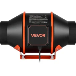 VEVOR Inline Duct Fan Kit with Carbon Filter, 205 CFM 4 inch EC Motor Ventilation Fan with 3-Speed Circulation, 10-Speed PWM Controller, Timer, Cooling for Grow Tents, Indoor Gardening, Hydroponics
