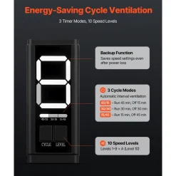 VEVOR Inline Duct Fan Kit with Carbon Filter, 205 CFM 4 inch EC Motor Ventilation Fan with 3-Speed Circulation, 10-Speed PWM Controller, Timer, Cooling for Grow Tents, Indoor Gardening, Hydroponics