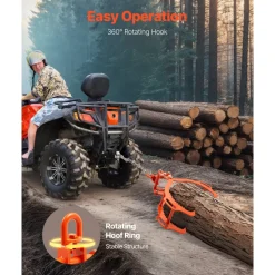VEVOR 32in Log Lifting Tongs, 4-Claw Log Tongs, Heavy Duty Steel Log Grapple, 2200LBS Lifting Capacity, Swivel Log Graper Timber, Eagle Claw Design, Log Skidding Tongs for Trucks, Tractors, Forklifts