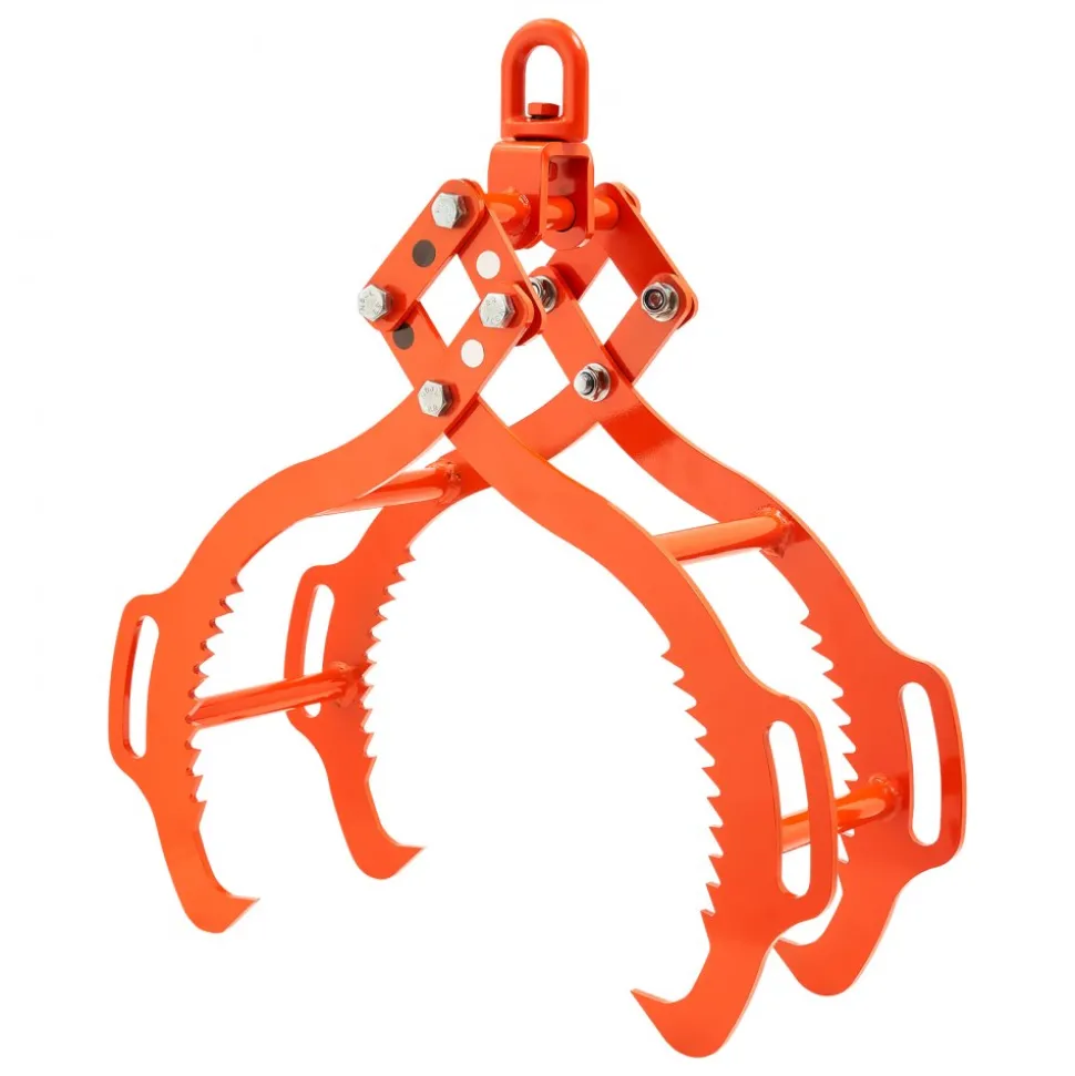 VEVOR 36in Log Lifting Tongs, 4-Claw Log Tongs, Heavy Duty Steel Log Grapple, 3300LBS Lifting Capacity, Swivel Log Graper Timber, Eagle Claw Design, Log Skidding Tongs for Trucks, Tractors, Forklifts