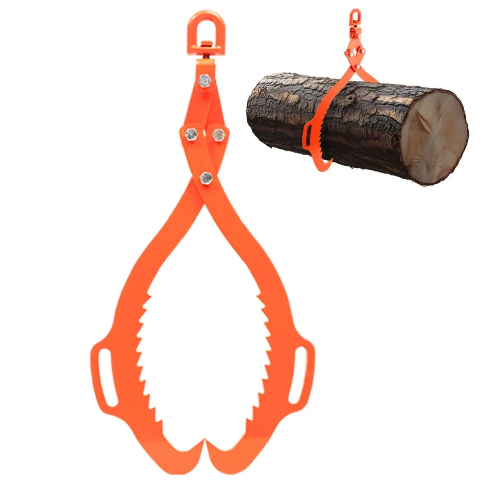 VEVOR 32in Log Lifting Tongs, 2-Claw Log Tongs, Heavy Duty Steel Log Grapple, 1543LBS Lifting Capacity, Swivel Log Graper Timber, Eagle Claw Design, Log Skidding Tongs for Trucks, Tractors, Forklifts