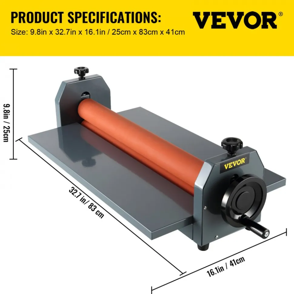 VEVOR 25.5in 648mm Manual Cold Roll Laminator Vinyl Photo Laminating Machine