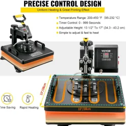 VEVOR 6 In 1 Mug Hat Heat Press & 28 Inch Vinyl Cutter Machine w/ Floor Stand