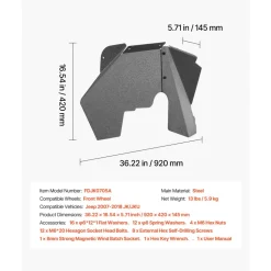 VEVOR Inner Fender Liner, Front Fender Liner Compatible with 2007-2018 Jeeps JK/JKU 2/4 Doors, Steel Mud Guards Bolt-on Style Fenders Flare, Wheel Well Cover Fenders Flare Liners, Scratch-Resistant