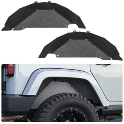 VEVOR Inner Fender Liner, Rear Fender Liner Compatible with 2007-2018 Jeeps JK/JKU 2/4 Doors, Steel Mud Guards Bolt-on Style Fenders Flare, Wheel Well Cover Fenders Flare Liners, Scratch-Resistant