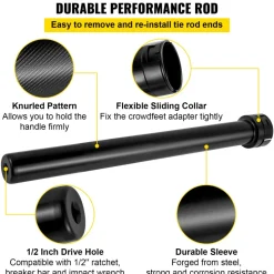 VEVOR Inner Tie Rod Installation Kit, Includes 13 Crowfoot Adapters, Durable 1/2 Inch Drive Tube for Efficient Removal, Crafted from Robust Steel, Ideal for Automotive Maintenance