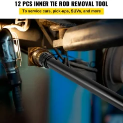 VEVOR Inner Tie Rod Installation Kit, Includes 13 Crowfoot Adapters, Durable 1/2 Inch Drive Tube for Efficient Removal, Crafted from Robust Steel, Ideal for Automotive Maintenance