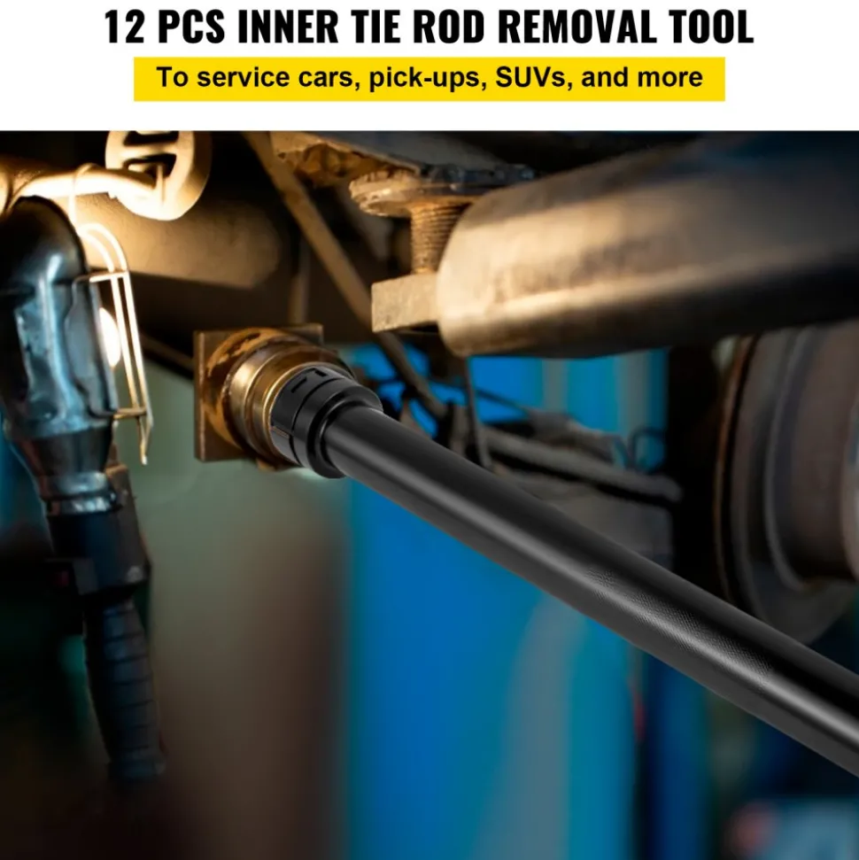 VEVOR Inner Tie Rod Installation Kit, Includes 13 Crowfoot Adapters, Durable 1/2 Inch Drive Tube for Efficient Removal, Crafted from Robust Steel, Ideal for Automotive Maintenance