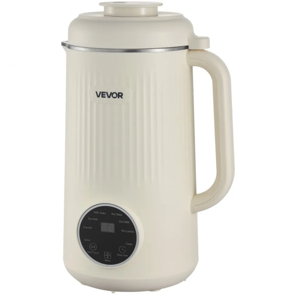 VEVOR 8-in-1 Nut Milk Maker, 41 oz Soy Milk Maker Machine with 10 Blades, for Homemade Oat, Nut, Soy, Juice, Milkshake, Rice Cereal, Plant-Based Beverages with Self-Cleaning, Boil Water, 12-Hour Delay