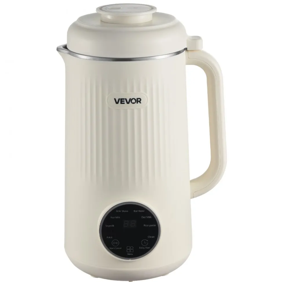 VEVOR 8-in-1 Nut Milk Maker, 41 oz Soy Milk Maker Machine with 10 Blades, for Homemade Oat, Nut, Soy, Juice, Milkshake, Rice Cereal, Plant-Based Beverages with Self-Cleaning, Boil Water, 12-Hour Delay