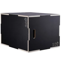 VEVOR 3 in 1 Plyometric Jump Box, 30/24/20 Inch Wooden Plyo Box, Platform & Jumping Agility Box, Anti-Slip Fitness Exercise Step Up Box for Home Gym Training, Conditioning Strength Training, Black