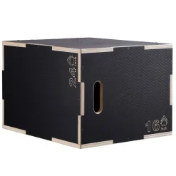 VEVOR 3 in 1 Plyometric Jump Box, 24/20/16 Inch Wooden Plyo Box, Platform & Jumping Agility Box, Anti-Slip Fitness Exercise Step Up Box for Home Gym Training, Conditioning Strength Training, Black