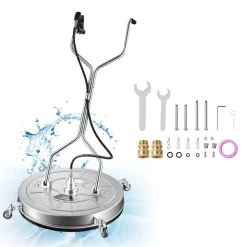 VEVOR 30 in Pressure Washer Surface Cleaner, Raised Handle, Stainless Steel, Power Washer Attachment with Wheels for Concrete, Patio, Sidewalk, Deck, Driveway, Floor, 4000 Max PSI, 3/8 Quick Connector