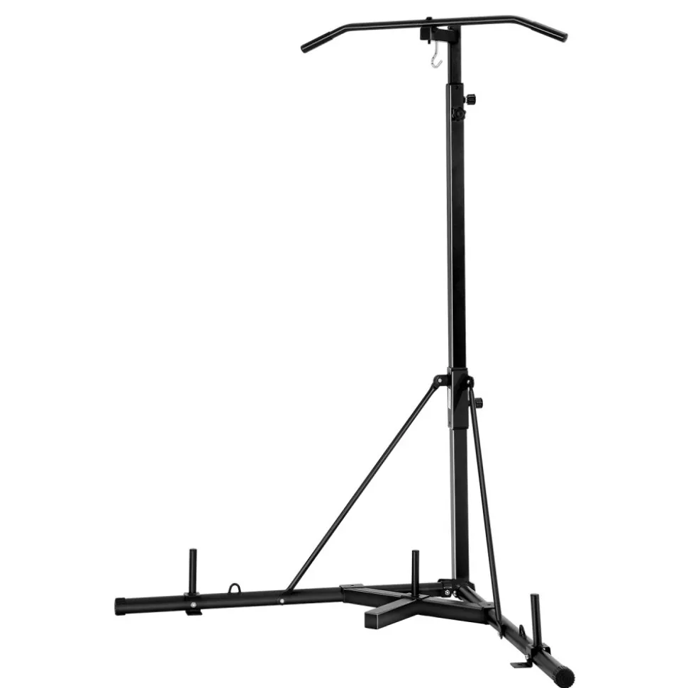VEVOR 2 in 1 Punching Bag Stand, Steel Heavy Duty Workout Equipment, Adjustable Height Boxing Punching Bag Stand with Pull Up Bar, Freestanding Sandbag Rack, Holds Up to 140 lbs, for Home Gym Fitness