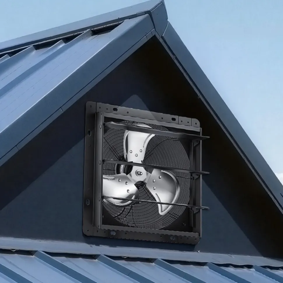 VEVOR 10 in Shutter Exhaust Fan Wall-Mount Automatic Louvers Variable Speed, Sturdy Steel Housing, Low Noise, AC Motor, 874 CFM Ventilation and Cooling for Attic, Garage, Barn, Greenhouse, Workshop