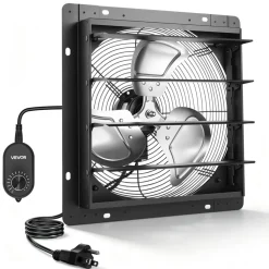 VEVOR 14 in Shutter Exhaust Fan Wall-Mount Automatic Louvers Variable Speed, Sturdy Steel Housing, Low Noise, AC Motor, 1802 CFM Ventilation and Cooling for Attic, Garage, Barn, Greenhouse, Workshop